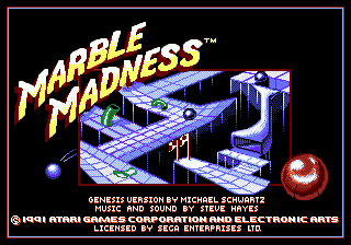 Marble Madness (USA, Europe) Title Screen